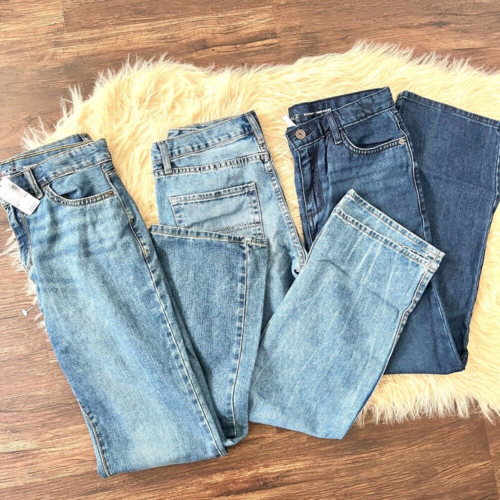NWT The Children's Place Lot of 3 Denim Bootcut Jeans Size 12